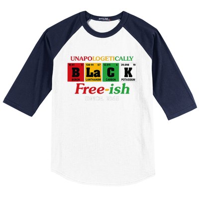 Africa Black Unapologetically Freeish Since 1865 Juneteenth Baseball Sleeve Shirt