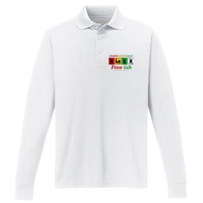 Africa Black Unapologetically Freeish Since 1865 Juneteenth Performance Long Sleeve Polo