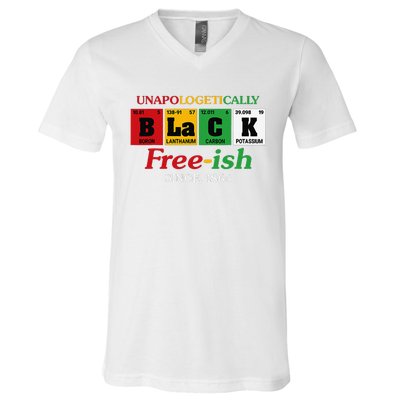 Africa Black Unapologetically Freeish Since 1865 Juneteenth V-Neck T-Shirt