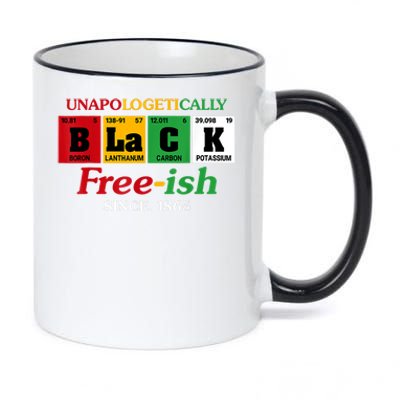 Africa Black Unapologetically Freeish Since 1865 Juneteenth 11oz Black Color Changing Mug