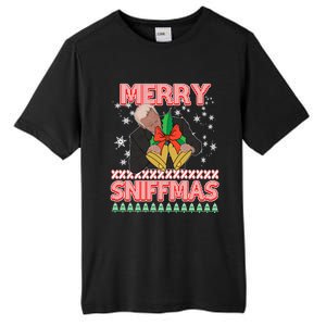 Anti Biden Ugly Christmas Funny Merry Sniffmas Xmas Funny Gift Tall Fusion ChromaSoft Performance T-Shirt