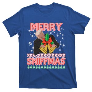 Anti Biden Ugly Christmas Funny Merry Sniffmas Xmas Funny Gift T-Shirt