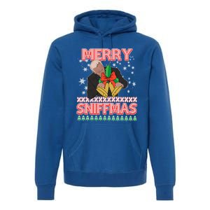 Anti Biden Ugly Christmas Funny Merry Sniffmas Xmas Funny Gift Premium Hoodie