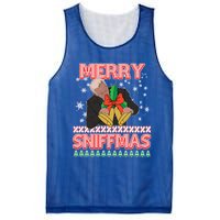 Anti Biden Ugly Christmas Funny Merry Sniffmas Xmas Funny Gift Mesh Reversible Basketball Jersey Tank