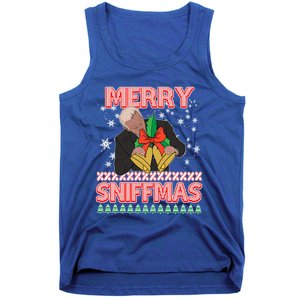 Anti Biden Ugly Christmas Funny Merry Sniffmas Xmas Funny Gift Tank Top