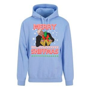 Anti Biden Ugly Christmas Funny Merry Sniffmas Xmas Funny Gift Unisex Surf Hoodie