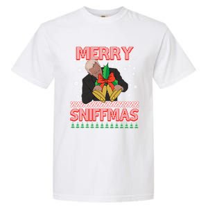 Anti Biden Ugly Christmas Funny Merry Sniffmas Xmas Funny Gift Garment-Dyed Heavyweight T-Shirt