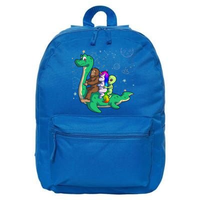 Alien Bigfoot Unicorn Riding Loch Ness Monster Halloween 16 in Basic Backpack