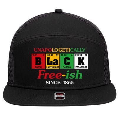 Africa Black Unapologetically Freeish Since 1865 Juneteenth 7 Panel Mesh Trucker Snapback Hat