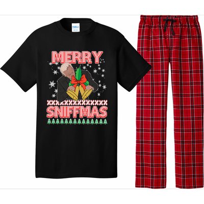 Anti Biden Ugly Christmas Funny Merry Sniffmas Xmas Great Gift Pajama Set