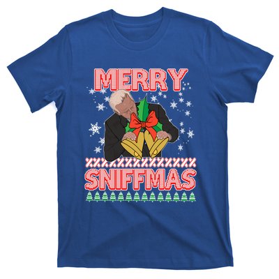 Anti Biden Ugly Christmas Funny Merry Sniffmas Xmas Great Gift T-Shirt