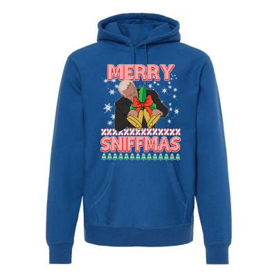 Anti Biden Ugly Christmas Funny Merry Sniffmas Xmas Great Gift Premium Hoodie