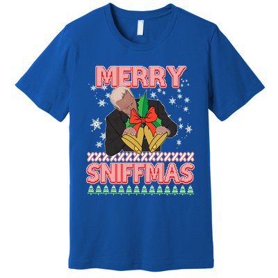 Anti Biden Ugly Christmas Funny Merry Sniffmas Xmas Great Gift Premium T-Shirt