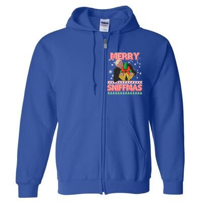 Anti Biden Ugly Christmas Funny Merry Sniffmas Xmas Great Gift Full Zip Hoodie