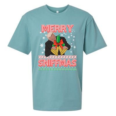 Anti Biden Ugly Christmas Funny Merry Sniffmas Xmas Great Gift Sueded Cloud Jersey T-Shirt