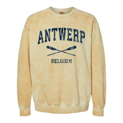 Antwerp Belgium Vintage Nautical Paddles Sports Oars Colorblast Crewneck Sweatshirt