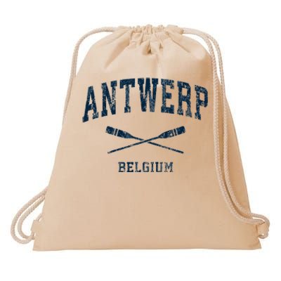 Antwerp Belgium Vintage Nautical Paddles Sports Oars Drawstring Bag