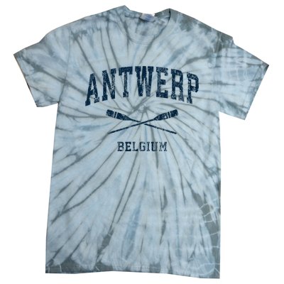 Antwerp Belgium Vintage Nautical Paddles Sports Oars Tie-Dye T-Shirt