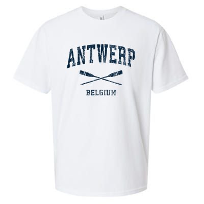 Antwerp Belgium Vintage Nautical Paddles Sports Oars Sueded Cloud Jersey T-Shirt