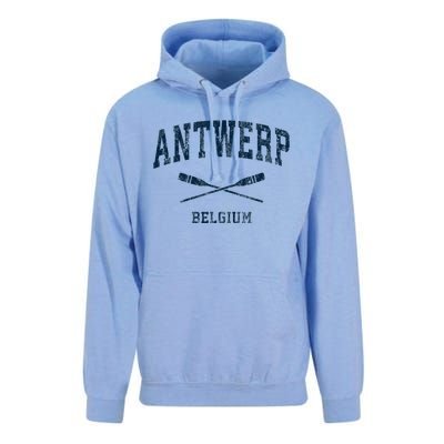 Antwerp Belgium Vintage Nautical Paddles Sports Oars Unisex Surf Hoodie