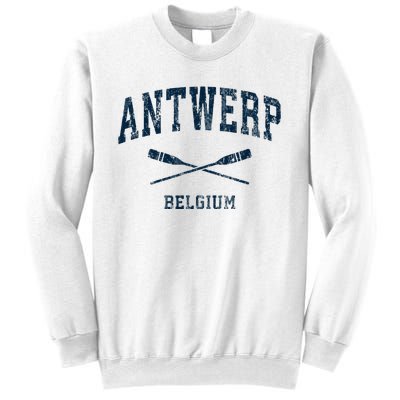 Antwerp Belgium Vintage Nautical Paddles Sports Oars Sweatshirt