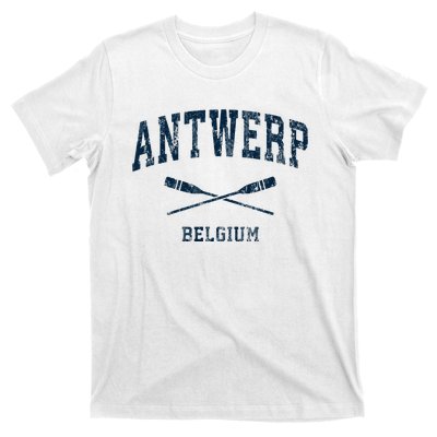 Antwerp Belgium Vintage Nautical Paddles Sports Oars T-Shirt