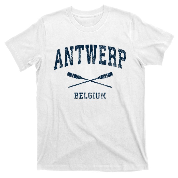 Antwerp Belgium Vintage Nautical Paddles Sports Oars T-Shirt