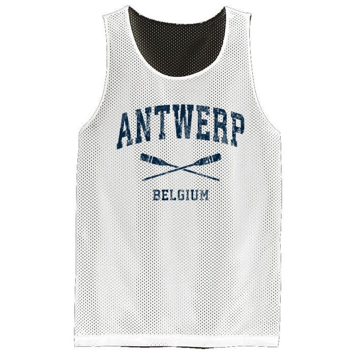 Antwerp Belgium Vintage Nautical Paddles Sports Oars Mesh Reversible Basketball Jersey Tank