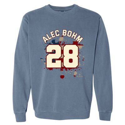 Alec Bohm Vintage Flag Philadelphia Baseball Patriotic Garment-Dyed Sweatshirt