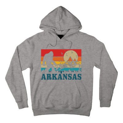 Arkansas Bigfoot Vintage Mountains Hiking Camping Gift Tall Hoodie