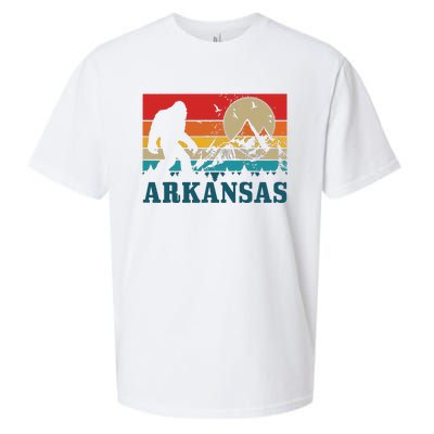 Arkansas Bigfoot Vintage Mountains Hiking Camping Gift Sueded Cloud Jersey T-Shirt