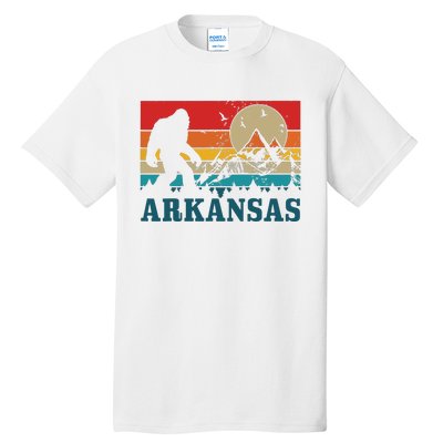 Arkansas Bigfoot Vintage Mountains Hiking Camping Gift Tall T-Shirt