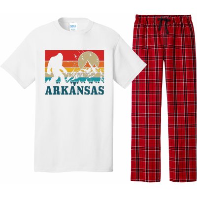 Arkansas Bigfoot Vintage Mountains Hiking Camping Gift Pajama Set