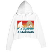 Arkansas Bigfoot Vintage Mountains Hiking Camping Gift Crop Fleece Hoodie