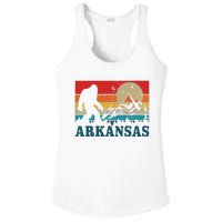 Arkansas Bigfoot Vintage Mountains Hiking Camping Gift Ladies PosiCharge Competitor Racerback Tank