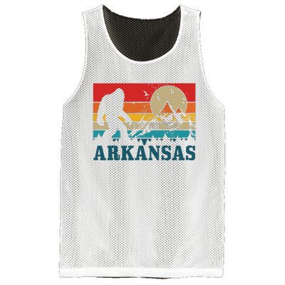 Arkansas Bigfoot Vintage Mountains Hiking Camping Gift Mesh Reversible Basketball Jersey Tank