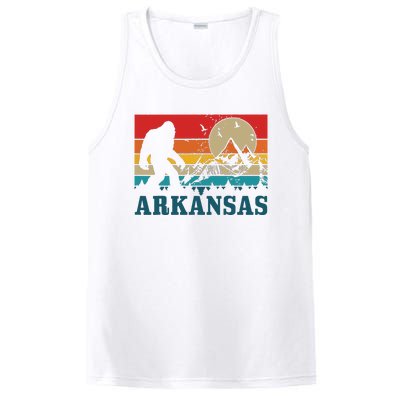 Arkansas Bigfoot Vintage Mountains Hiking Camping Gift PosiCharge Competitor Tank