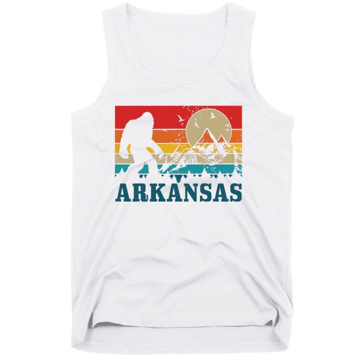 Arkansas Bigfoot Vintage Mountains Hiking Camping Gift Tank Top