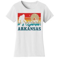 Arkansas Bigfoot Vintage Mountains Hiking Camping Gift Women's T-Shirt