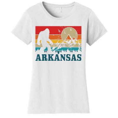 Arkansas Bigfoot Vintage Mountains Hiking Camping Gift Women's T-Shirt