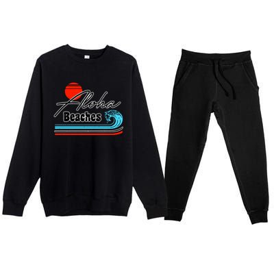 Aloha Beaches Vintage Retro Premium Crewneck Sweatsuit Set