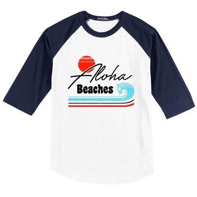 Aloha Beaches Vintage Retro Baseball Sleeve Shirt