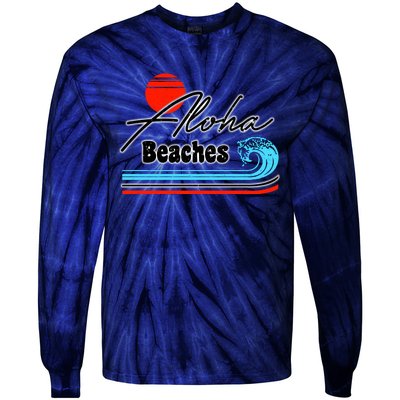 Aloha Beaches Vintage Retro Tie-Dye Long Sleeve Shirt