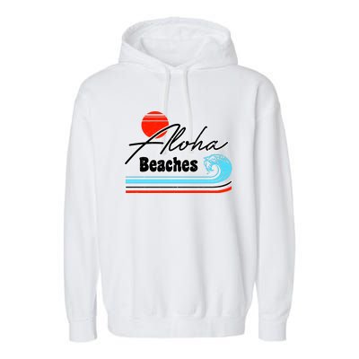 Aloha Beaches Vintage Retro Garment-Dyed Fleece Hoodie