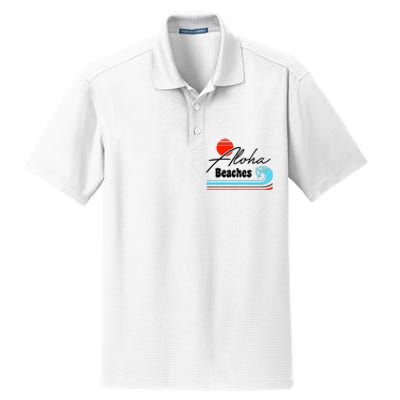 Aloha Beaches Vintage Retro Dry Zone Grid Polo