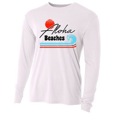 Aloha Beaches Vintage Retro Cooling Performance Long Sleeve Crew