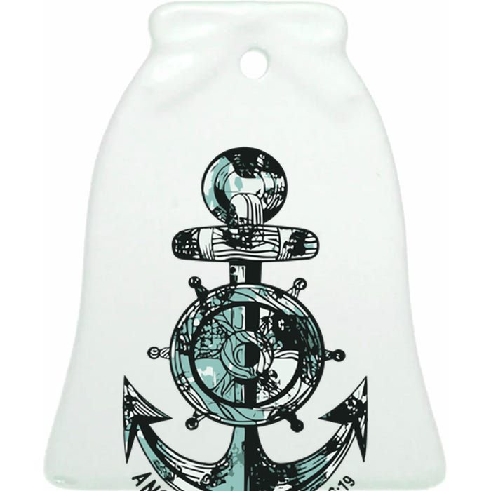 Anchor Bible Verse Christian Gift Ceramic Bell Ornament