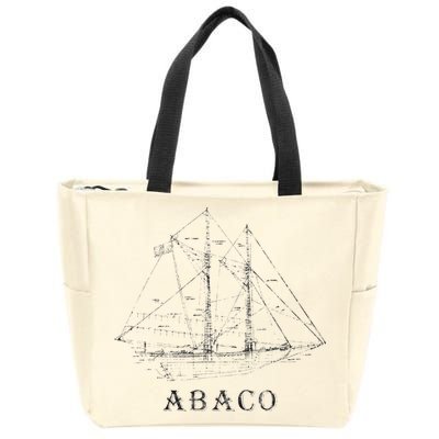 Abaco Bahamas Vintage Retro Classic Sailboat Vacation Zip Tote Bag