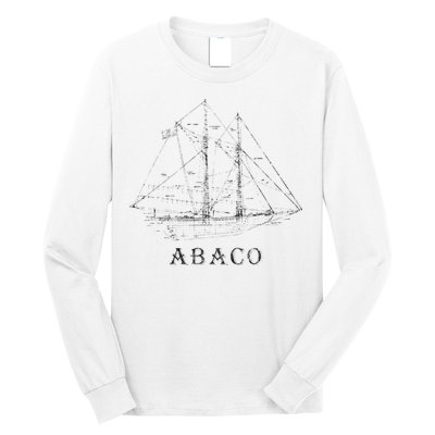 Abaco Bahamas Vintage Retro Classic Sailboat Vacation Long Sleeve Shirt