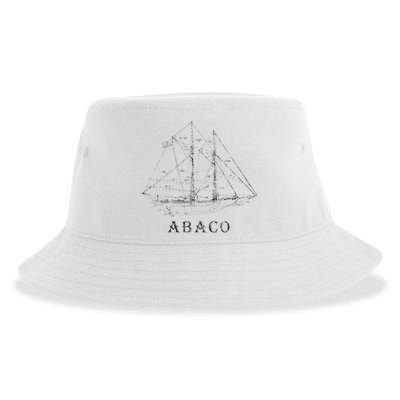 Abaco Bahamas Vintage Retro Classic Sailboat Vacation Sustainable Bucket Hat